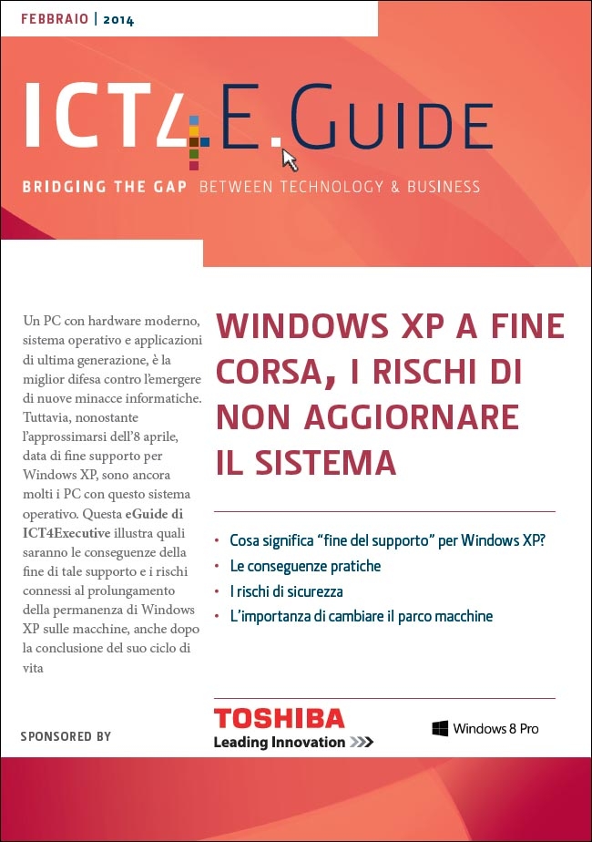 TOSHIBA-Windows XP a fine corsa, i rischi di non aggiornare il sistema operativo