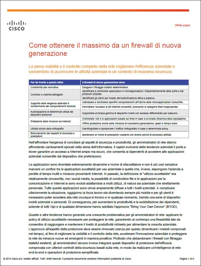 CISCO-Come ottenere il massimo da un firewall di nuova generazione