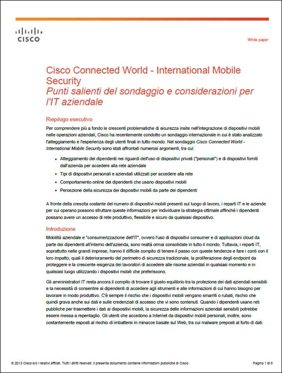 CISCO-Connected World - International Mobile Security