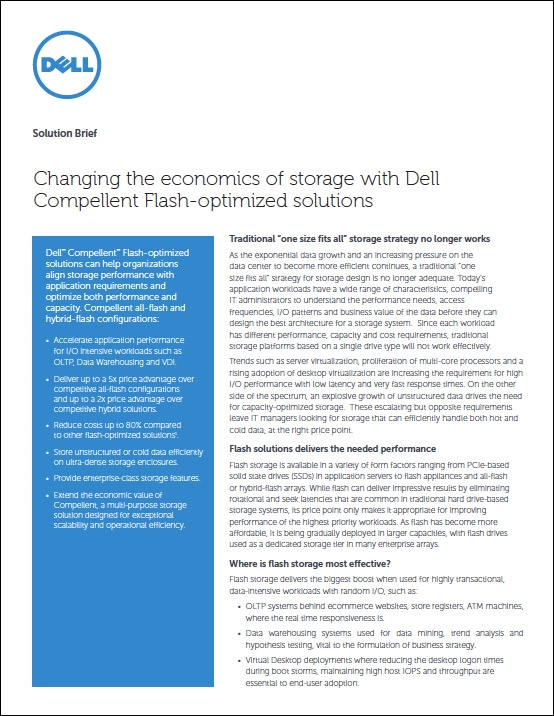 DELL - ridurre i costi con lo storage flash