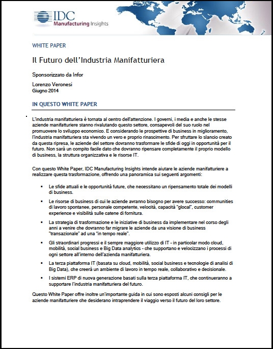 IDC - Il Futuro dell’Industria Manifatturiera