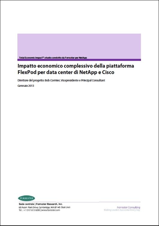 Cisco - Impatto economico della piattaforma FlexPod per data center di NetApp e Cisco