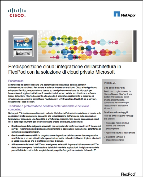 Cisco - Predisposizione cloud- integrazione dell'architettura in FlexPod con la soluzione di cloud privato Microsoft