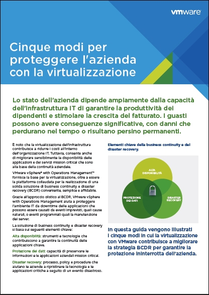 VmWare - Cinque modi per proteggere l'azienda con la virtualizzazione